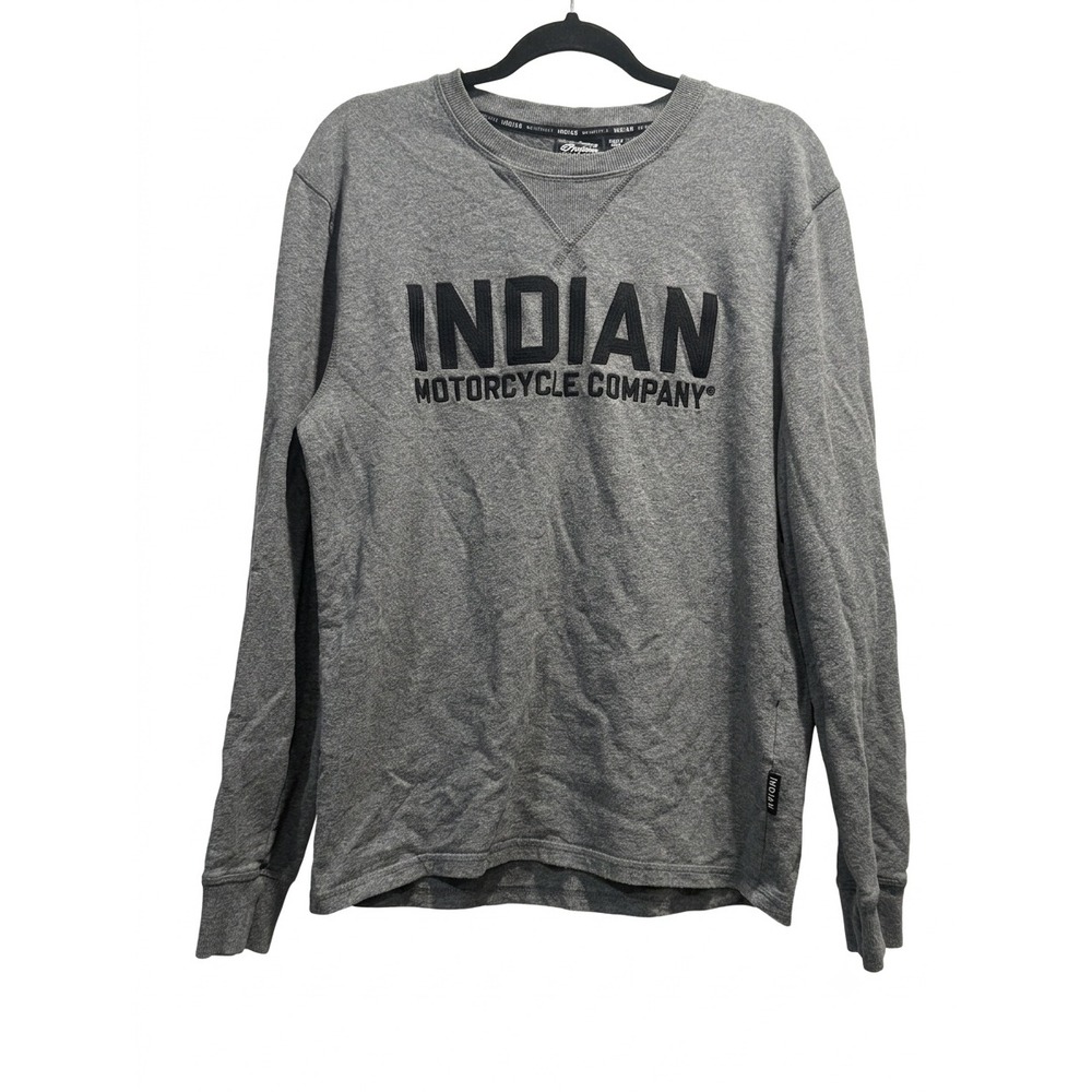 Indian Motorcycle Company Mens Gray Embroidered Logo Sweatshirt Medium P627758